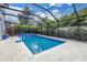 Screened in pool with a basketball hoop, patio and tropical landscaping in this backyard at 436 12Th Ne Ave, St Petersburg, FL 33701