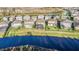 Aerial view of properties in the neighborhood with lush greenery and serene waterfront views at 4607 Ballantrae Boulevard, Land O Lakes, FL 34638