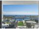 Inviting condo balcony offers panoramic views of the water and stadium at 301 1St S St # 1201, St Petersburg, FL 33701
