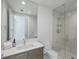 Modern bathroom featuring frameless glass shower, sleek vanity and updated fixtures at 301 1St S St # 1201, St Petersburg, FL 33701