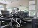 Modern fitness center with treadmills, stair climbers, and mirrors for a complete workout experience at 4275 Castlebridge Ln # 1325, Sarasota, FL 34238
