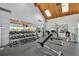 Well-equipped gym featuring free weights, weight machines, mirrors, and a wood ceiling at 9425 Blind Pass Rd # 1003, St Pete Beach, FL 33706