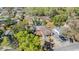 Aerial view of a charming neighborhood showcasing the property's location and surrounding greenery at 2410 E Palifox St, Tampa, FL 33610