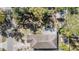Aerial view of a cozy home with mature trees providing ample shade and a large backyard area at 2410 E Palifox St, Tampa, FL 33610