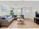 Bright living room with modern decor, wood floors, and comfortable seating area at 2523 Blackwood Cir, Clearwater, FL 33763