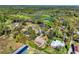 Aerial view of the property, surrounded by trees and a small pond at 2903 Oak Crest Dr, Plant City, FL 33565