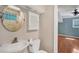 This bathroom has a glass enclosed shower, cabinet for storage, and an open concept at 2903 Oak Crest Dr, Plant City, FL 33565