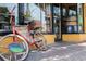 Unique bicycle display in front of a store, adding character and charm to the neighborhood at 560 Baywood N Dr, Dunedin, FL 34698