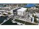 Aerial view of boat storage and marina on a scenic waterway, with boats and boat lifts at 6327 Sunset Bay Cir, Apollo Beach, FL 33572