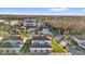 An aerial view of condos by a lake and pool; great recreation and leisure in a beautiful landscape at 14925 Promenade Pkwy, Odessa, FL 33556