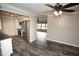 View of the kitchen with stainless steel appliances and an open concept dining area at 25590 Olympia Rd, Brooksville, FL 34601