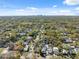 Expansive aerial view shows homes with lush trees and a city skyline in the distance, perfect for suburban living at 502 W Hanna Ave, Tampa, FL 33604