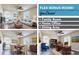 Collage showcases versatile bonus room: Gathering room, home office, and dining area options at 59 Mark Twain Ln, Rotonda West, FL 33947