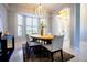 Dining room featuring modern light fixture, light-colored walls, and bright windows at 10411 Cory Lake Dr, Tampa, FL 33647