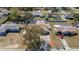 Aerial view of home with screened in pool and fenced yard at 12256 Katherwood St, Spring Hill, FL 34608