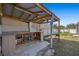 Covered outdoor kitchen area with a sink and counter, perfect for grilling and outdoor dining at 12256 Katherwood St, Spring Hill, FL 34608