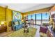 Comfortable living room offering ocean views, a cozy couch, and vibrant, colorful art at 1270 Gulf Blvd # 905, Clearwater Beach, FL 33767