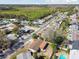 Residential neighborhood with a community pool, mature trees, single-Gathering homes, and a quiet street at 4209 Westwood Dr, Holiday, FL 34691