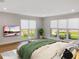 The main bedroom has lots of natural light, hardwood floors, and neutral décor at 525 Lamara Ne Way, St Petersburg, FL 33704