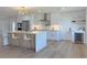 Beautiful, modern kitchen featuring an island with seating, stainless steel appliances, and recessed lighting at 525 Lamara Ne Way, St Petersburg, FL 33704