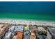 Aerial view of beachfront home showcasing its location with parking, beach access, and ocean views at 614 Gulf Blvd # 4, Indian Rocks Beach, FL 33785