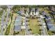 Aerial view of the new property and surrounding neighborhood provides an overview of the area's layout and location at 11714 Wrought Pine Loop, Riverview, FL 33569