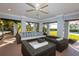 Inviting covered patio with comfortable wicker furniture and serene outdoor views at 12808 Harborwood Dr, Largo, FL 33774
