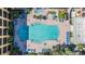 Stunning aerial view of the community pool area, complete with lounge chairs and lush landscaping at 1810 E Palm Ave # 4304, Tampa, FL 33605