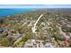 Expansive aerial view of the neighborhood near the intercoastal waterway showcasing the home's convenient location at 1874 N Washington Ave, Clearwater, FL 33755