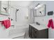 Stylish bathroom featuring subway tile, modern fixtures, and a beautiful vanity at 1874 N Washington Ave, Clearwater, FL 33755
