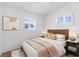 Cozy bedroom with a queen-size bed, side tables, and two windows for natural light at 3609 Flamingo Blvd, Hernando Beach, FL 34607