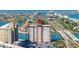 Stunning aerial view of the building showcasing its prime location near the water and city at 5220 Brittany S Dr # 309, St Petersburg, FL 33715