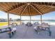 Shaded picnic area with multiple tables, perfect for outdoor gatherings and enjoying the waterfront at 5220 Brittany S Dr # 309, St Petersburg, FL 33715