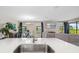 Open concept living and dining area with stainless sink and an expansive view of the common areas at 12730 Oak Hill Way, Parrish, FL 34219