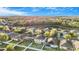 Houses are arranged in a community with trees and a pond. The day is sunny and bright at 20427 Carolina Cherry Ct, Tampa, FL 33647