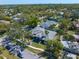 Stunning aerial view of neighborhood showcasing well-maintained homes and lush trees at 217 Manatee Rd, Belleair, FL 33756