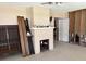 Living room with fireplace and ceiling fan at 3001 57Th S St, Gulfport, FL 33707