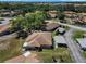 Aerial view of well-maintained homes with carports, green lawns, and mature trees in a vibrant community at 407 Feltham Trl # A, Sun City Center, FL 33573