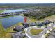 Overhead view shows proximity to the pond at 4904 Eagle Rock Dr, Wimauma, FL 33598
