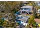 Aerial view showcases lush greenery, two-story home with a balcony, and charming single-story home at 5713 23Rd S Ave, Gulfport, FL 33707