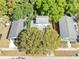 Aerial view of a home with mature trees and a backyard area at 710 E Plymouth St, Tampa, FL 33603