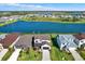 Aerial view of a home located on a large pond in a well-planned residential community at 8337 Abalone Loop, Parrish, FL 34219
