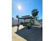 A covered outdoor gazebo features a seating area, perfect for relaxing at 13633 Britton Dr, Hudson, FL 34667