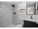 Modern bathroom featuring stylish tiles, sleek fixtures, and elegant design at 13969 Gull Way, Clearwater, FL 33762