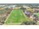 Aerial view of well-maintained soccer fields, including a groundskeepers building, surrounded by trees and open space at 15811 Fishhawk Falls Dr, Lithia, FL 33547