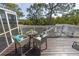 Cozy deck area perfect for relaxing and enjoying outdoor living and quiet conversation at 2005 N Pointe Alexis Dr, Tarpon Springs, FL 34689