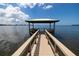 Picturesque gazebo on a pier, offering a tranquil waterfront experience with stunning views of the surrounding water and sky at 2005 N Pointe Alexis Dr, Tarpon Springs, FL 34689