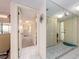 Hallway featuring tile flooring, access to rooms, and a mirrored wall at 226 Woodlake Wynde, Oldsmar, FL 34677