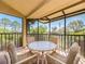 Relaxing screened patio with comfortable seating and views of lush greenery and blue skies at 226 Woodlake Wynde, Oldsmar, FL 34677