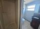 Shower and beautifully designed vanity in this updated bathroom at 3136 Primrose Dr, Holiday, FL 34691